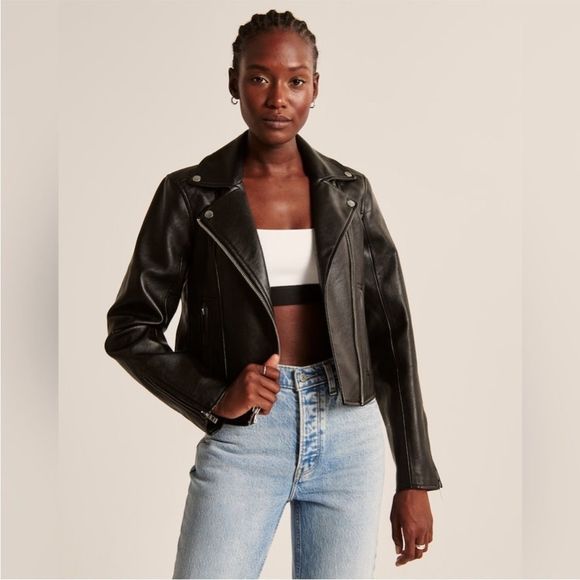 Abercrombie & Fitch Jackets & Blazers - Abercrombie & Fitch Vegan Leather Moto Jacket XS